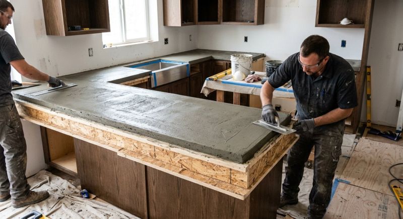 Concrete Countertop Pouring in Sonoma County, CA
