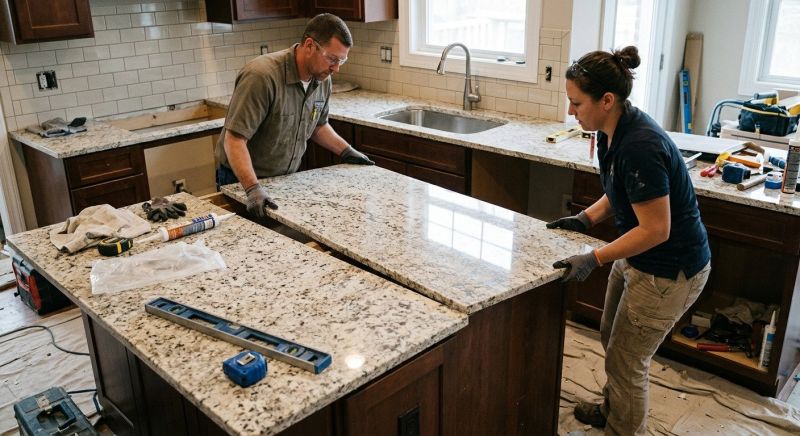 Granite Slab Installation in Sonoma County, CA